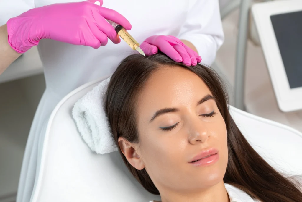 Timeless Skin and Wellness PRP hair restoration treatment session